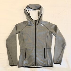 Tesla Hoodie Women’s Gray Activewear Sweatshirt Full Zip Pockets Large - READ
